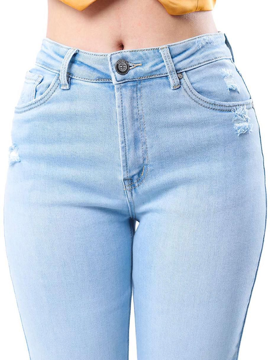 Jeans straight j-dff-1674-claro para mujer 4