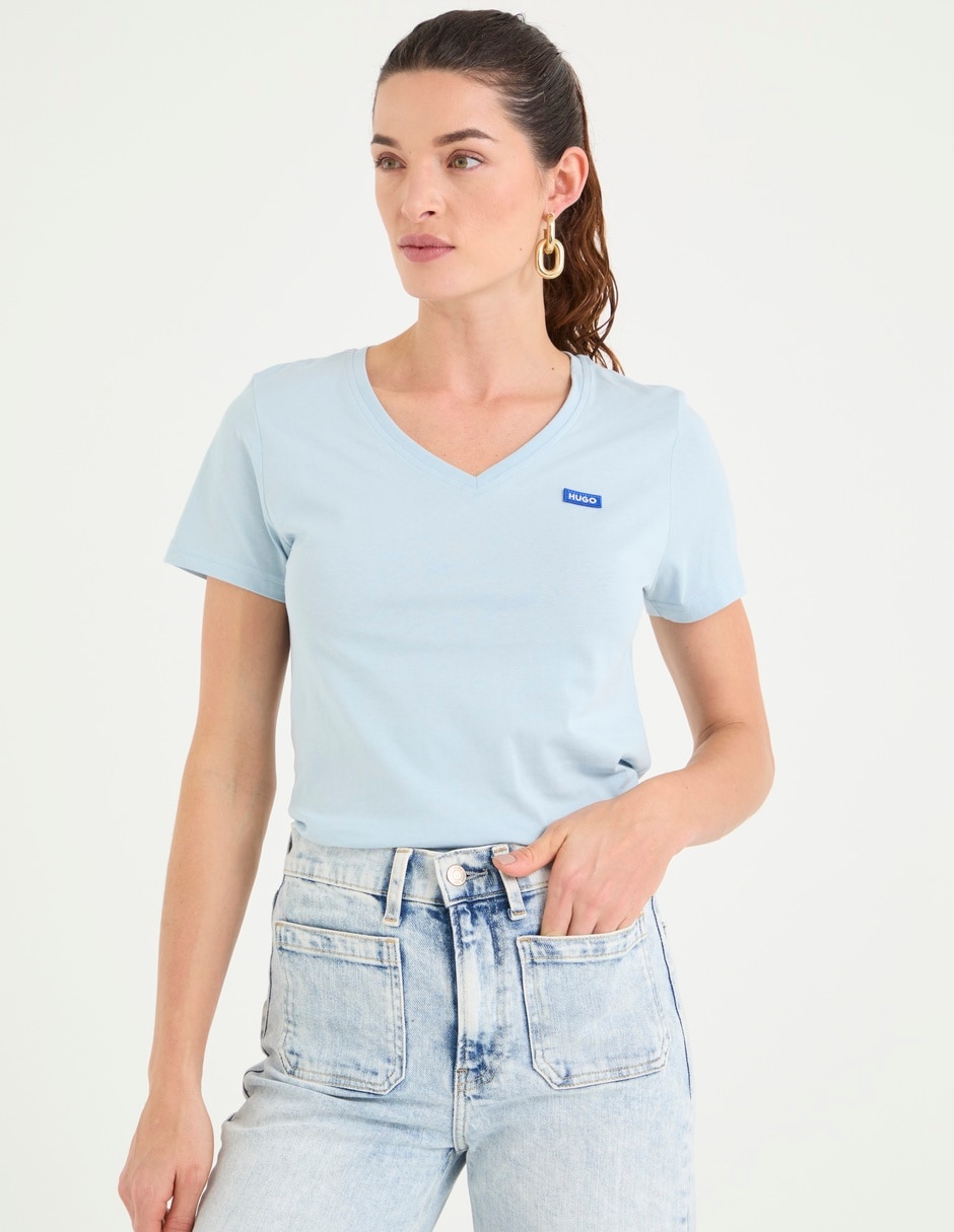 Playera manga corta cuello v mujer Playera manga corta cuello v mujer