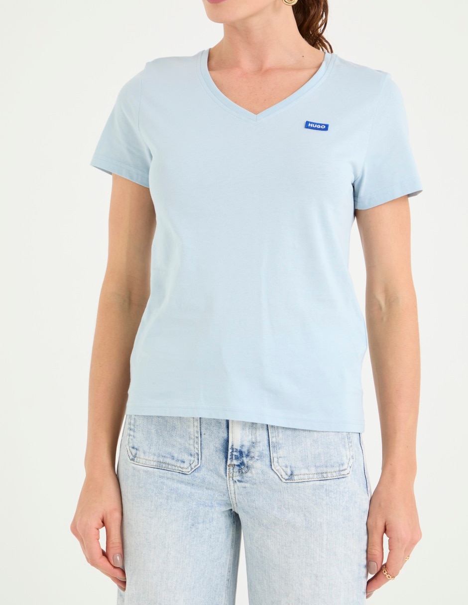 Playera manga corta cuello v mujer 2