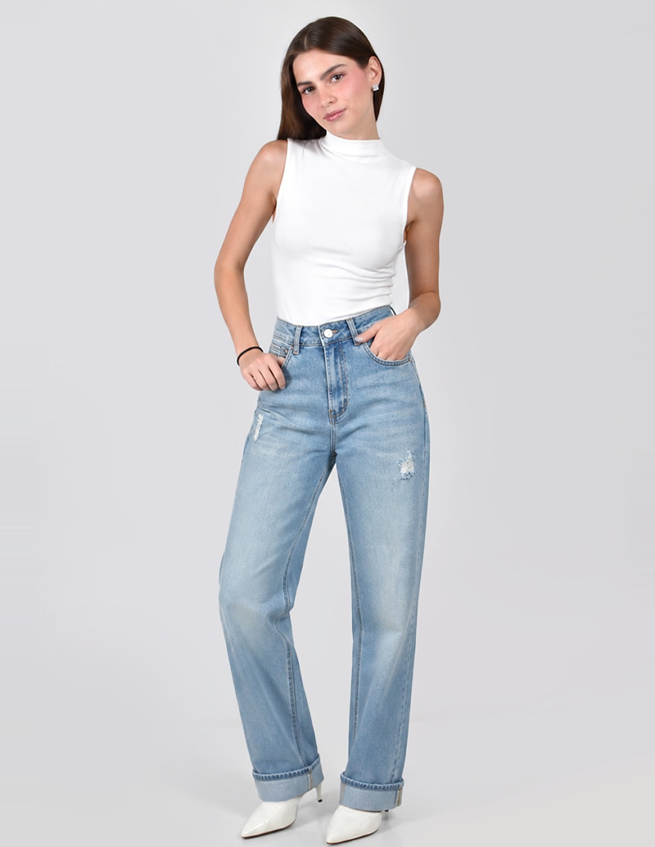 Jeans straight para mujer 2