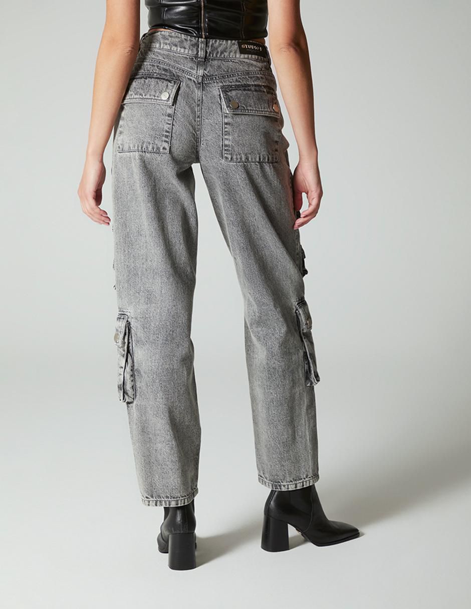Jeans cargo baggy para mujer