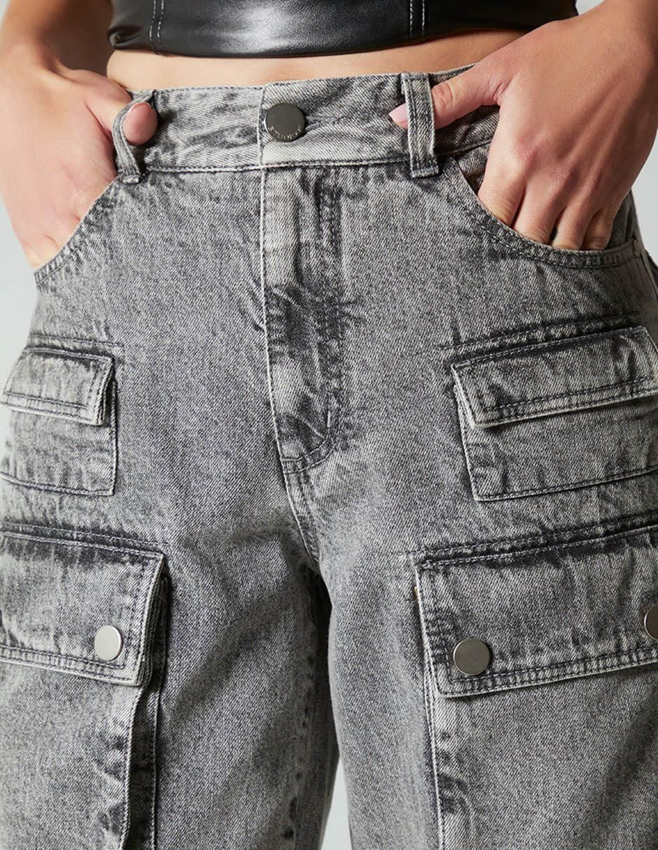 Jeans cargo baggy para mujer