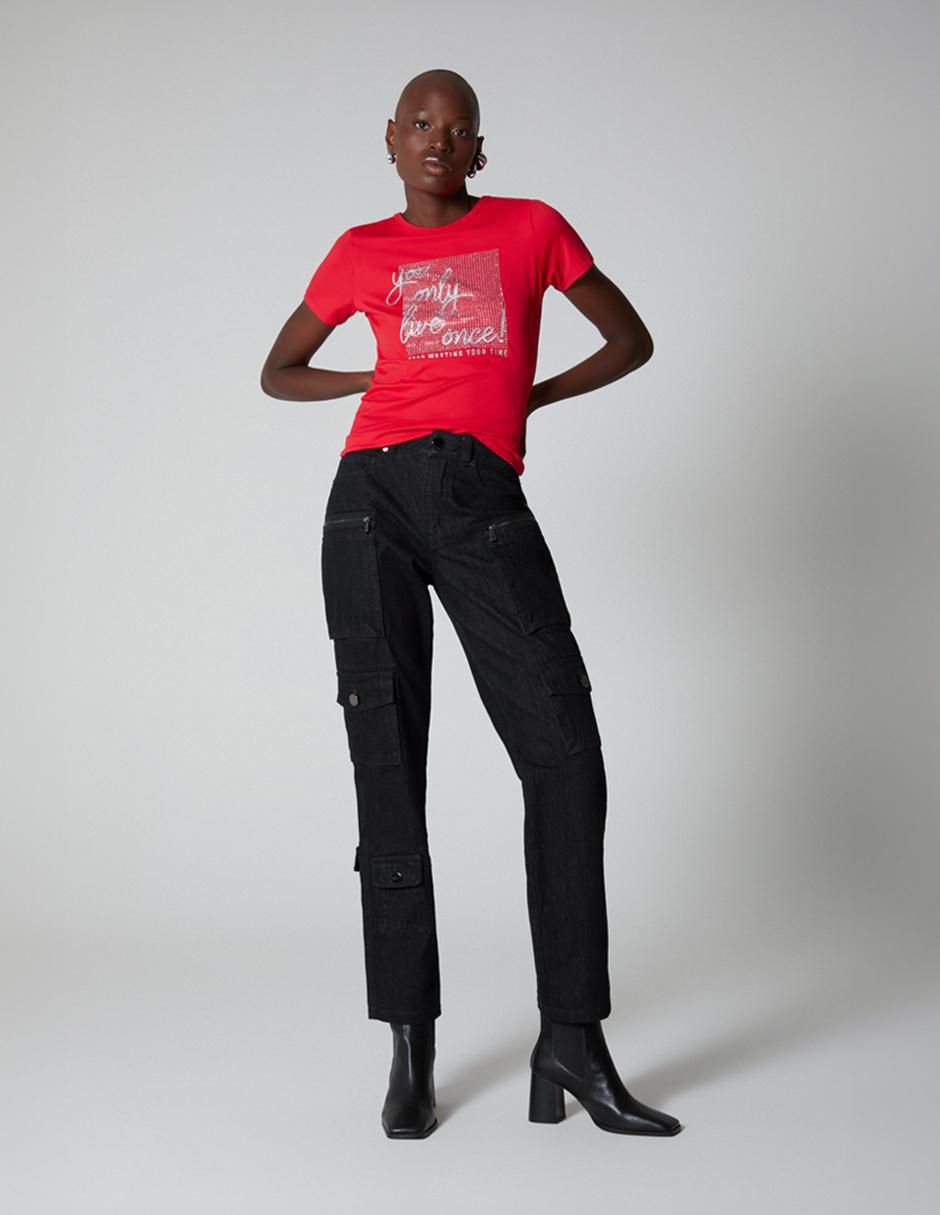 Jeans cargo straightpara mujer 3