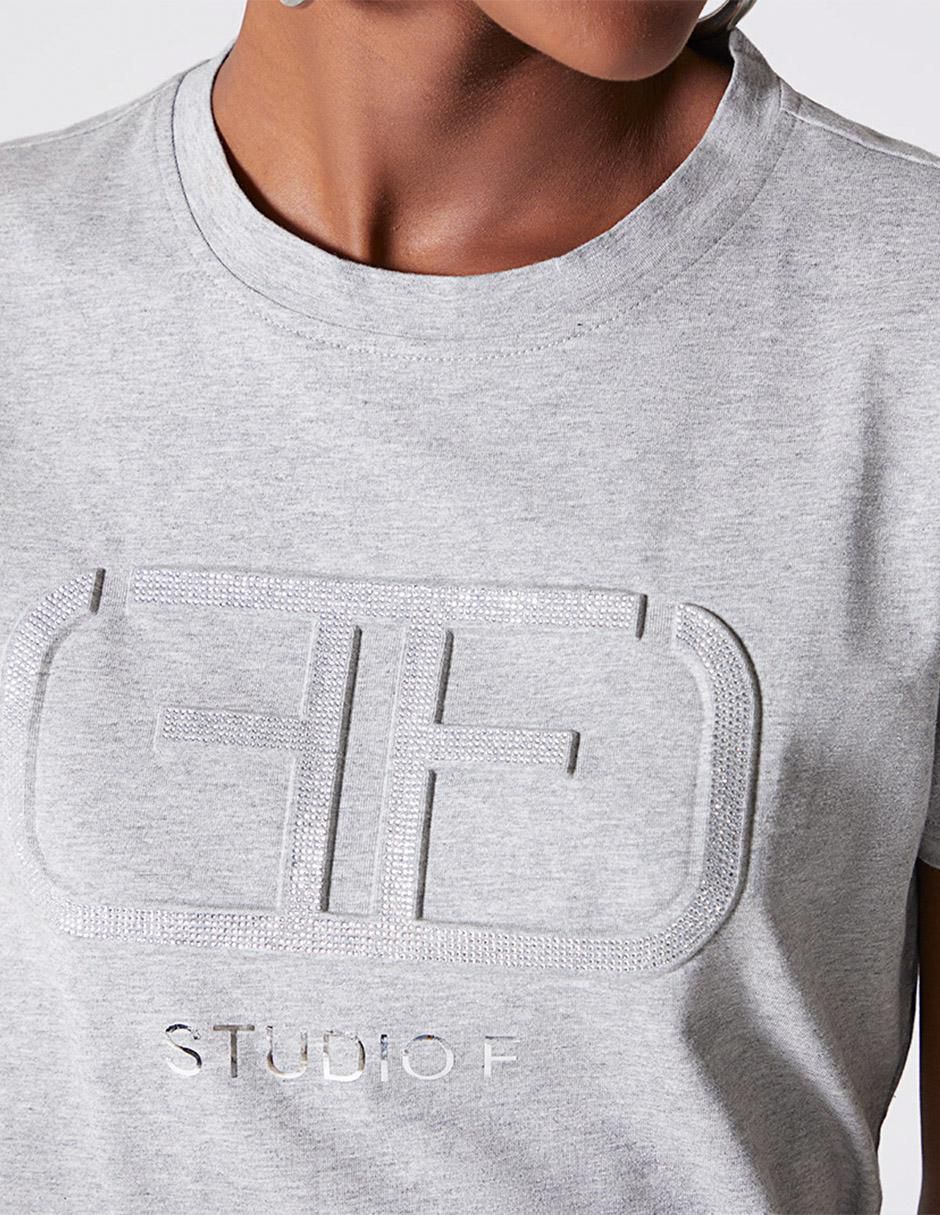 Playera manga corta cuello redondo mujer