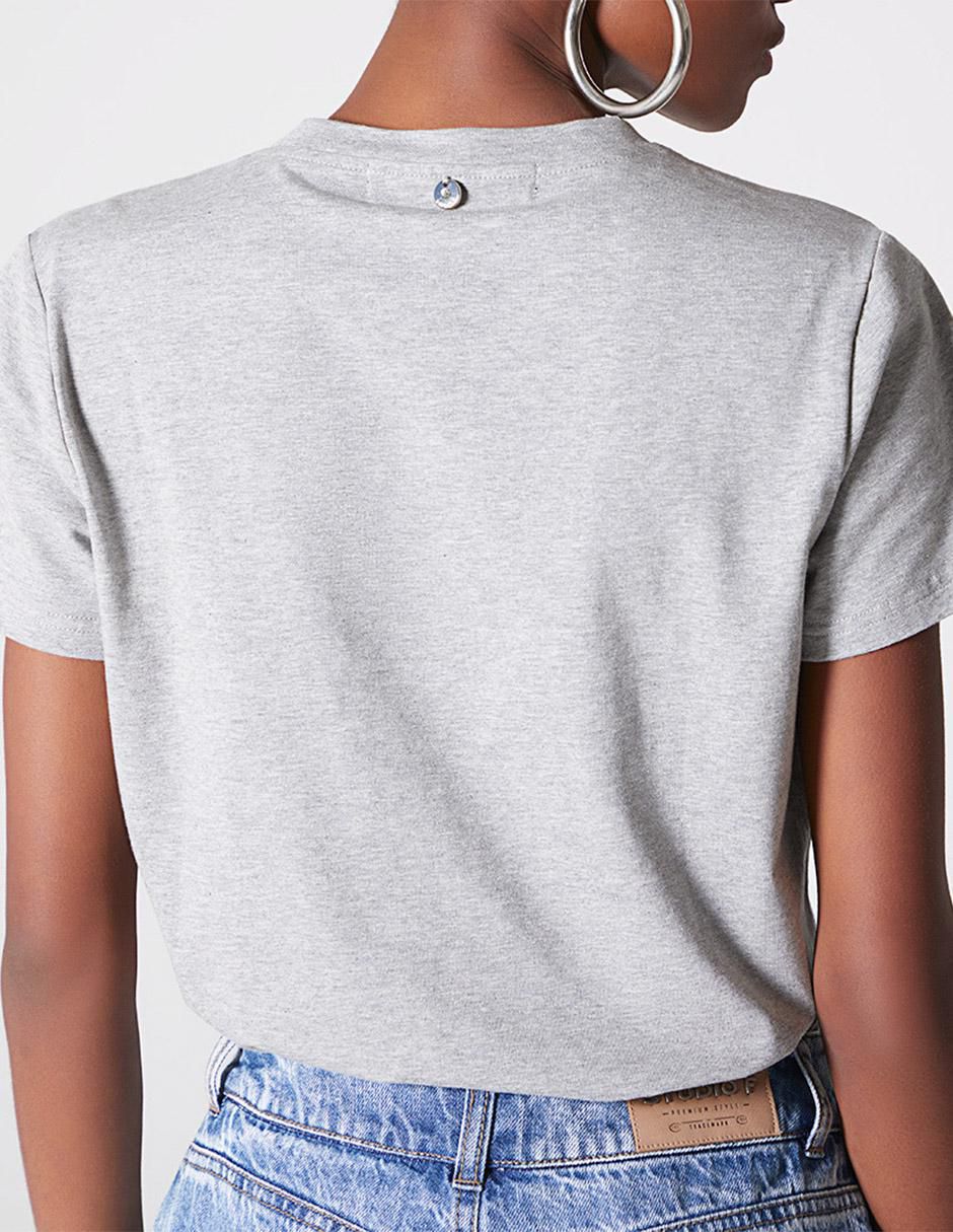 Playera manga corta cuello redondo mujer