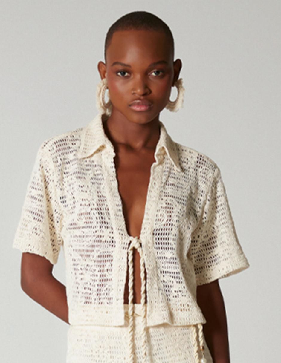 Blusa manga corta para mujer