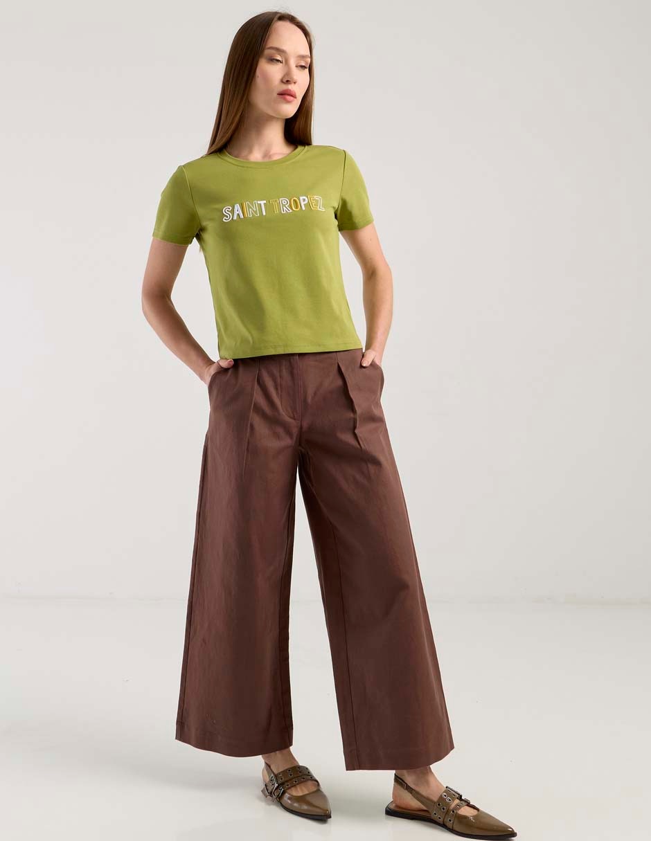Pantalón acampanado Petite Studio amplio para mujer