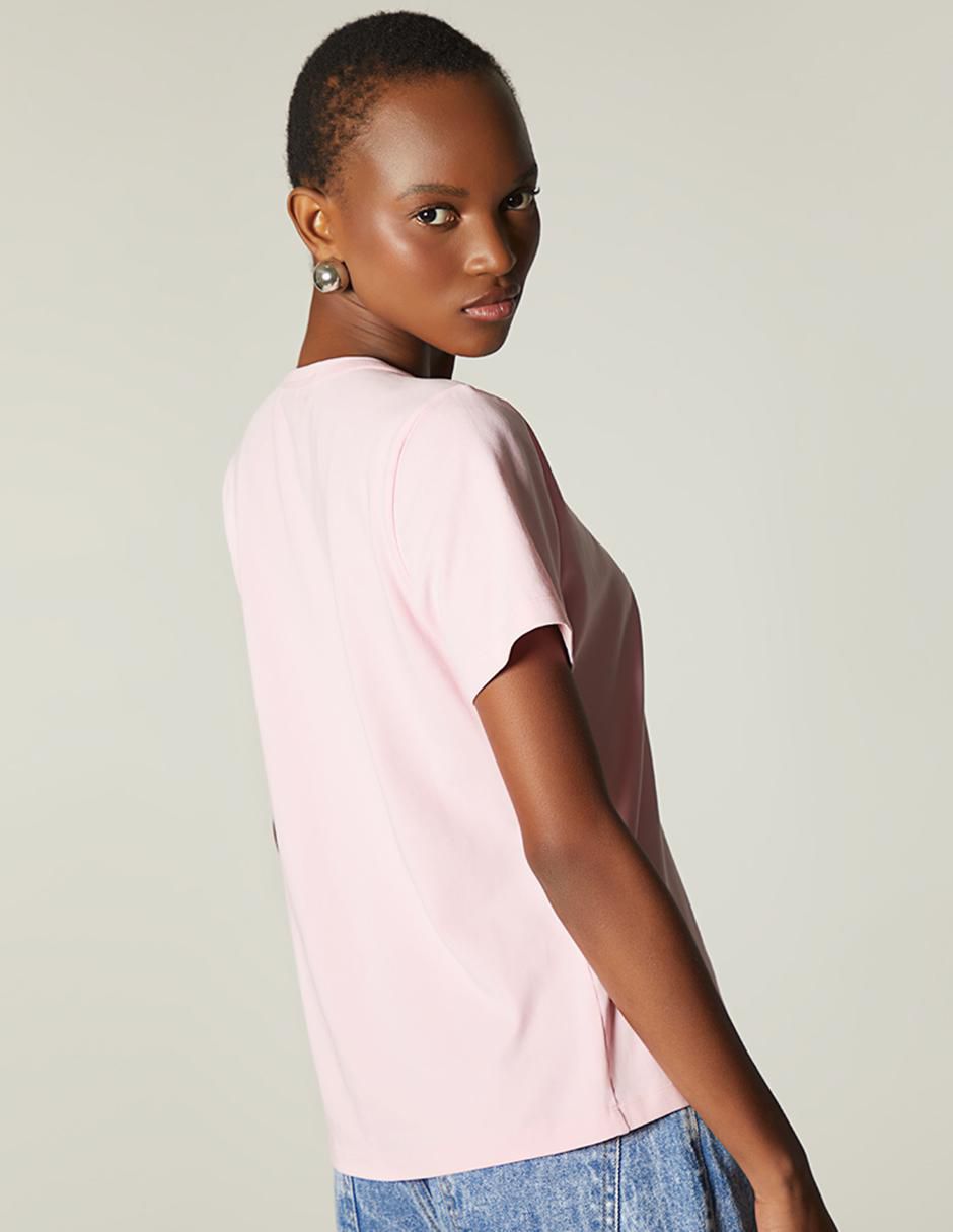 Playera manga corta cuello redondo mujer