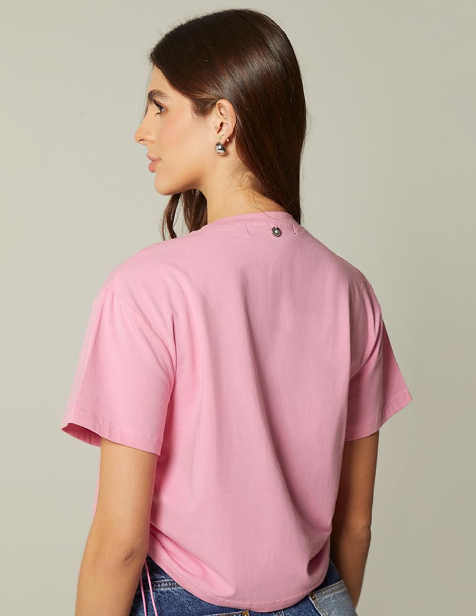 Playera manga corta Rome cuello redondo mujer