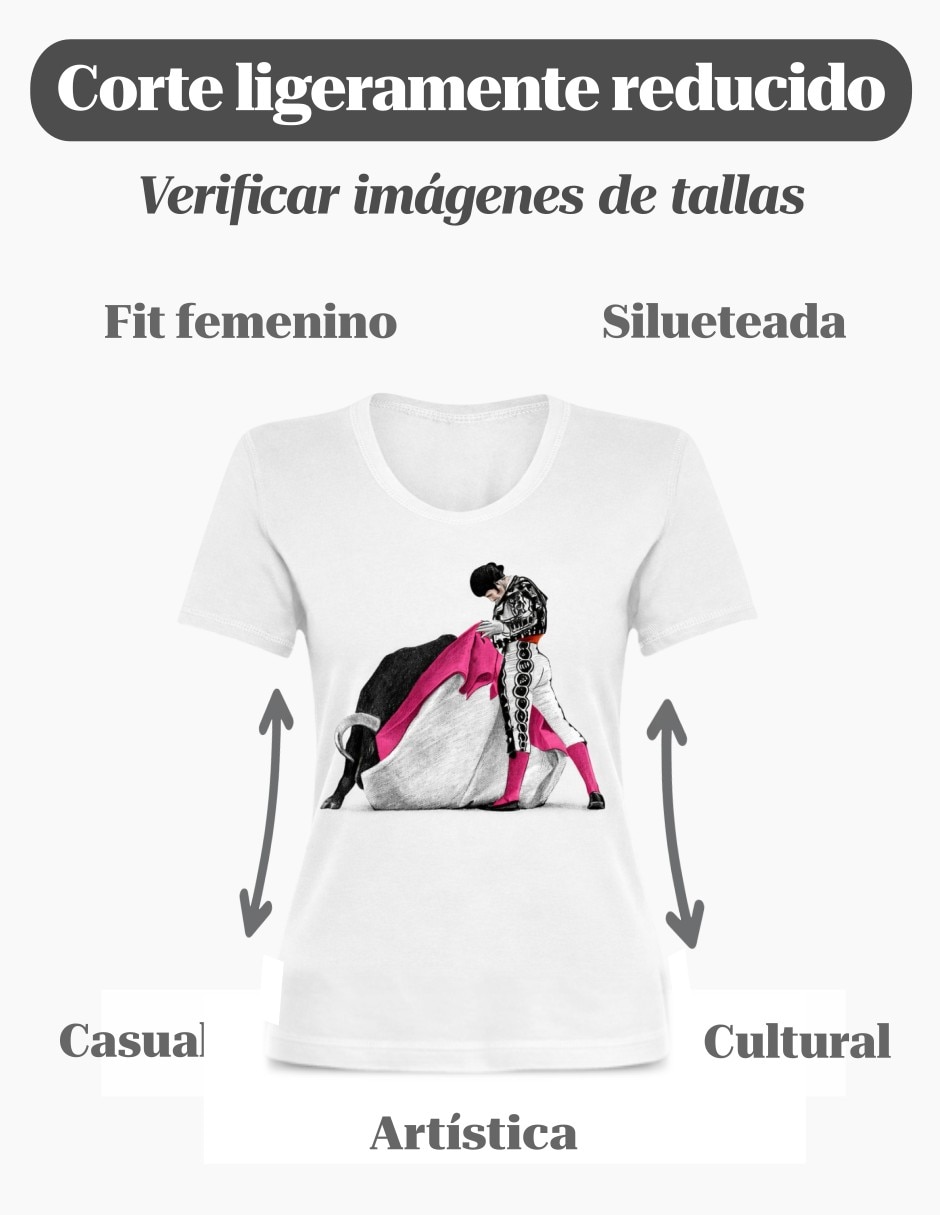 Playera manga corta Tauromaquia Arte Taurino cuello redondo para mujer 3