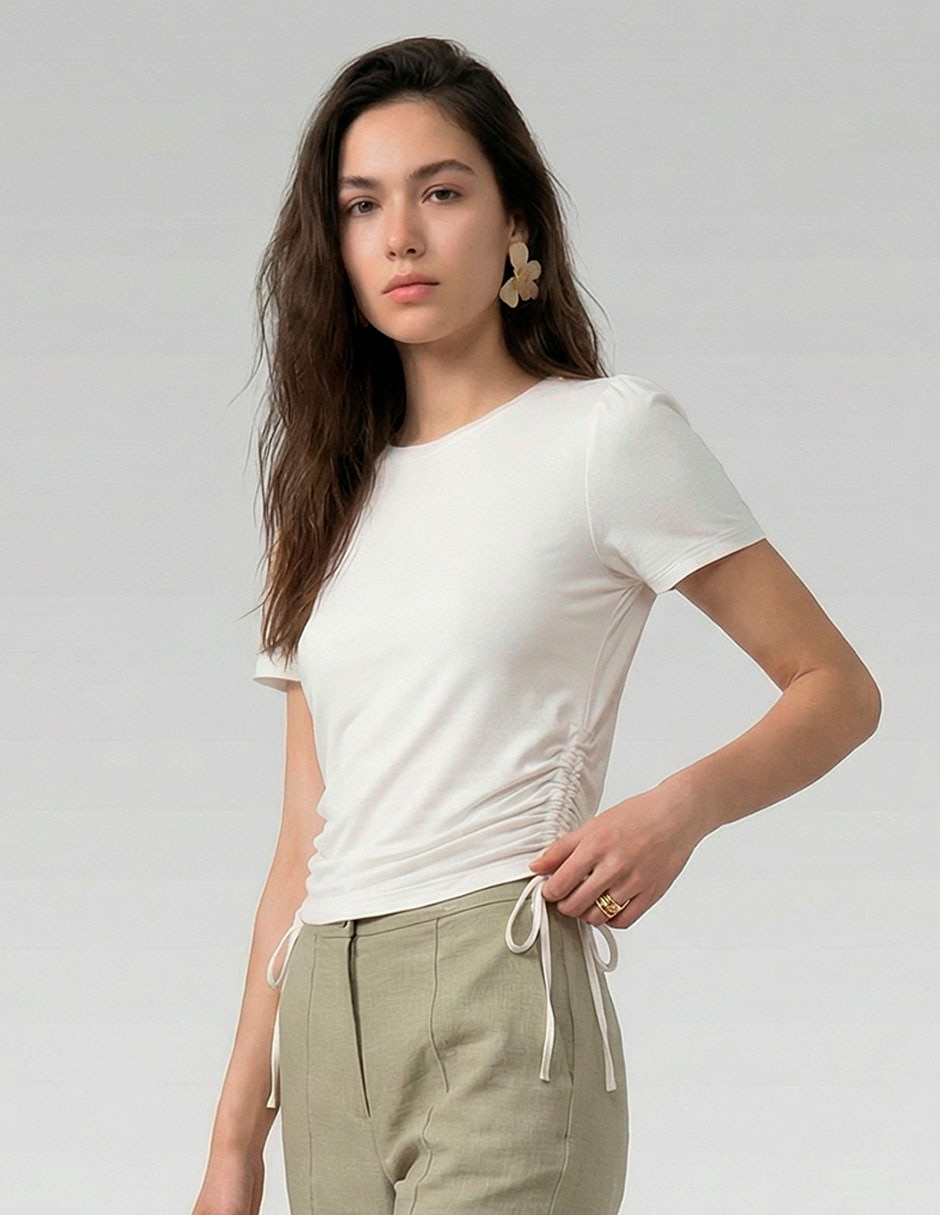 Playera manga corta cuello redondo mujer Playera manga corta cuello redondo mujer