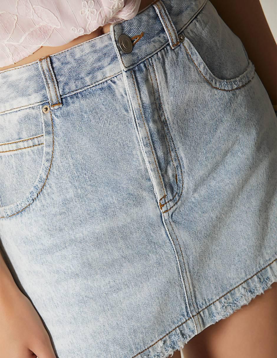 Falda mini S Denim Ice de mezclilla a la cadera