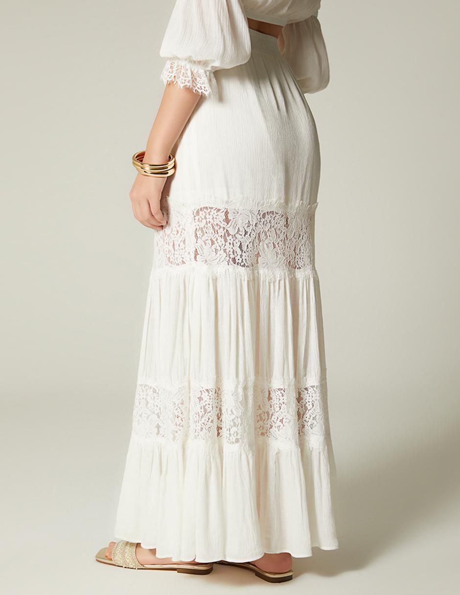 Falda larga Bohemian Comeback cintura alta