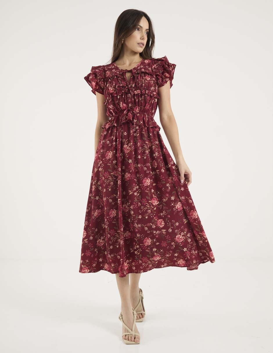 Vestido midi casual Moon River para mujer