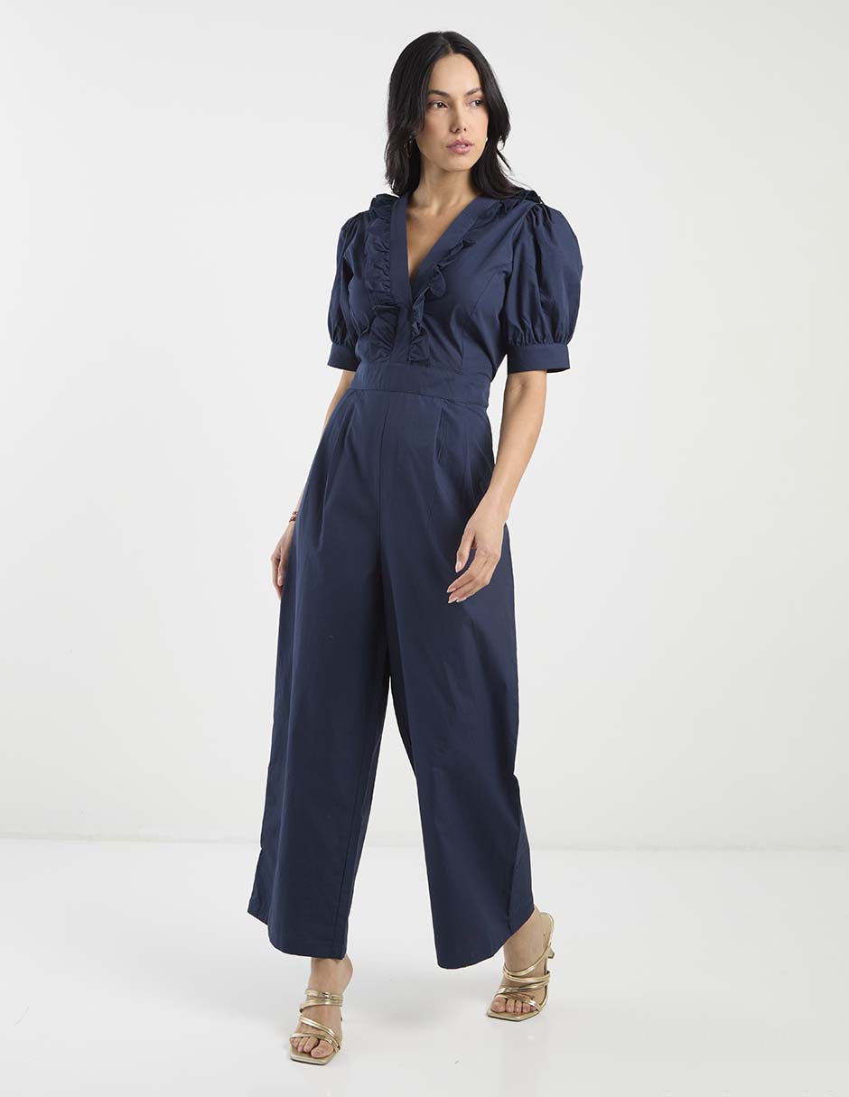 Jumpsuit de algodón formal estampado liso para mujer 8