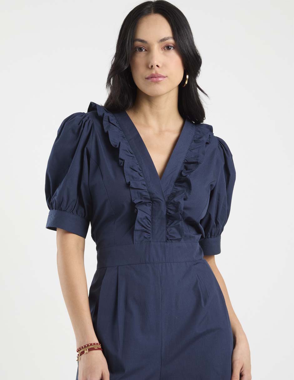 Jumpsuit de algodón formal estampado liso para mujer 9