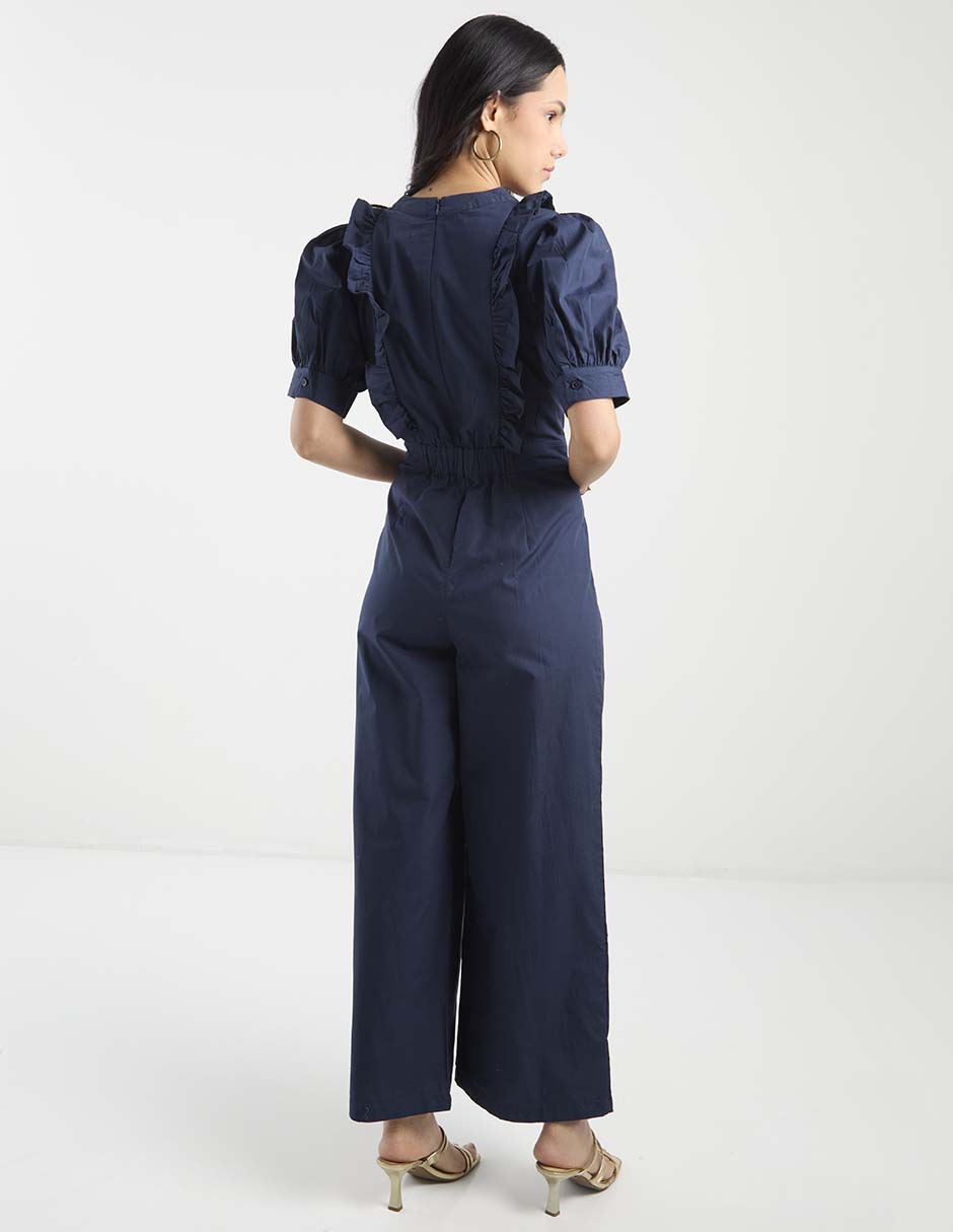 Jumpsuit de algodón formal estampado liso para mujer 11