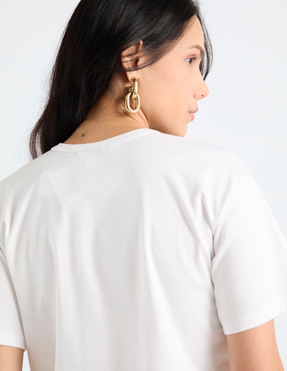 Playera manga corta Map cuello redondo para mujer