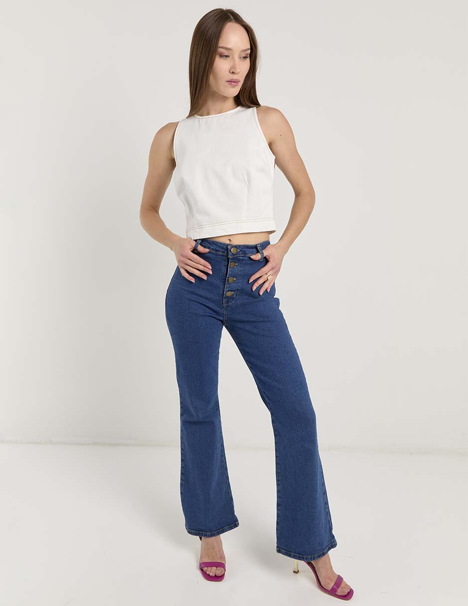Top Map cuello redondo
