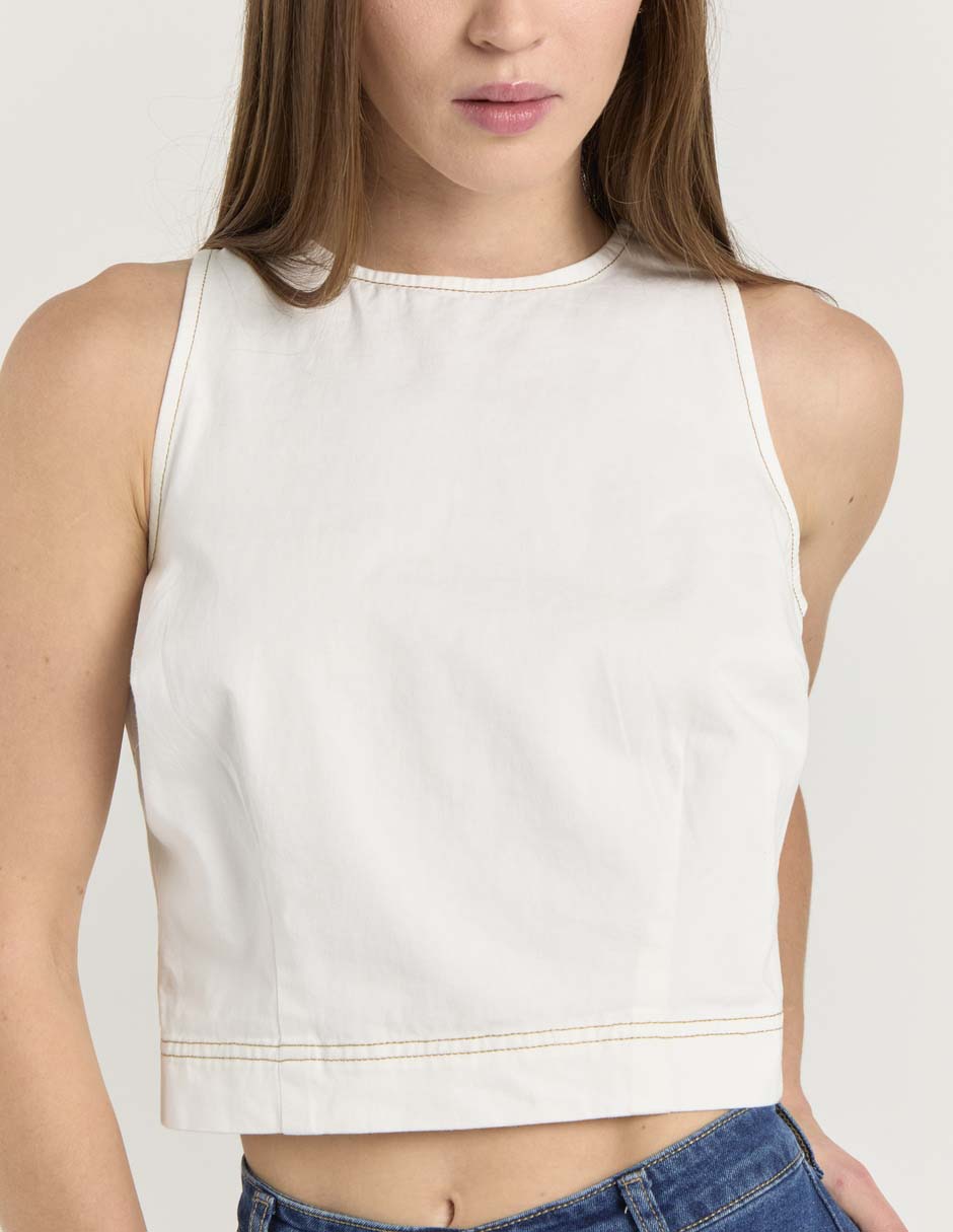 Top Map cuello redondo
