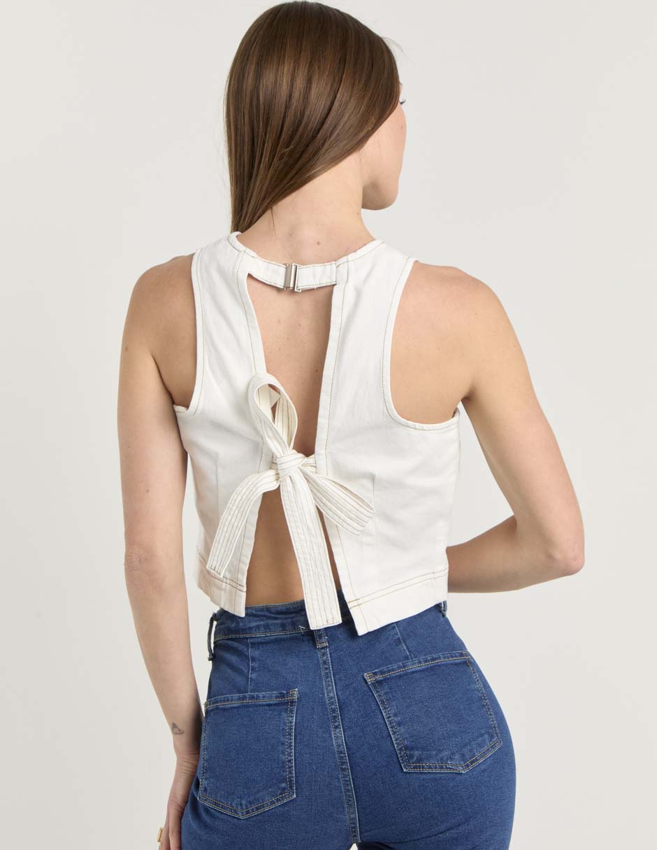 Top Map cuello redondo