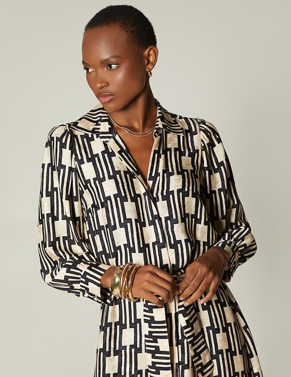 Vestido crop casual city geo para mujer 3