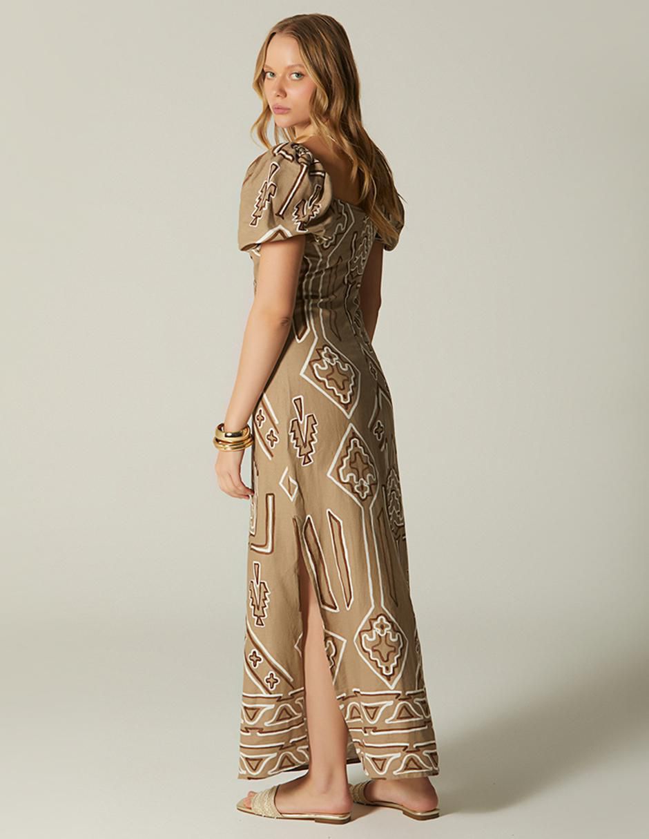 Vestido largo casual navajo moderno para mujer