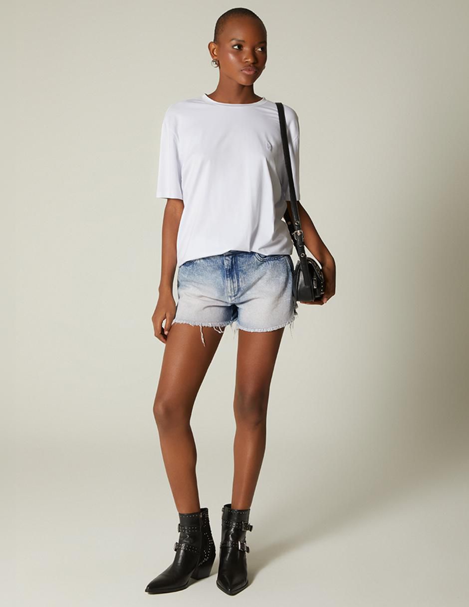 Short Pink Denim de mezclilla para mujer 4