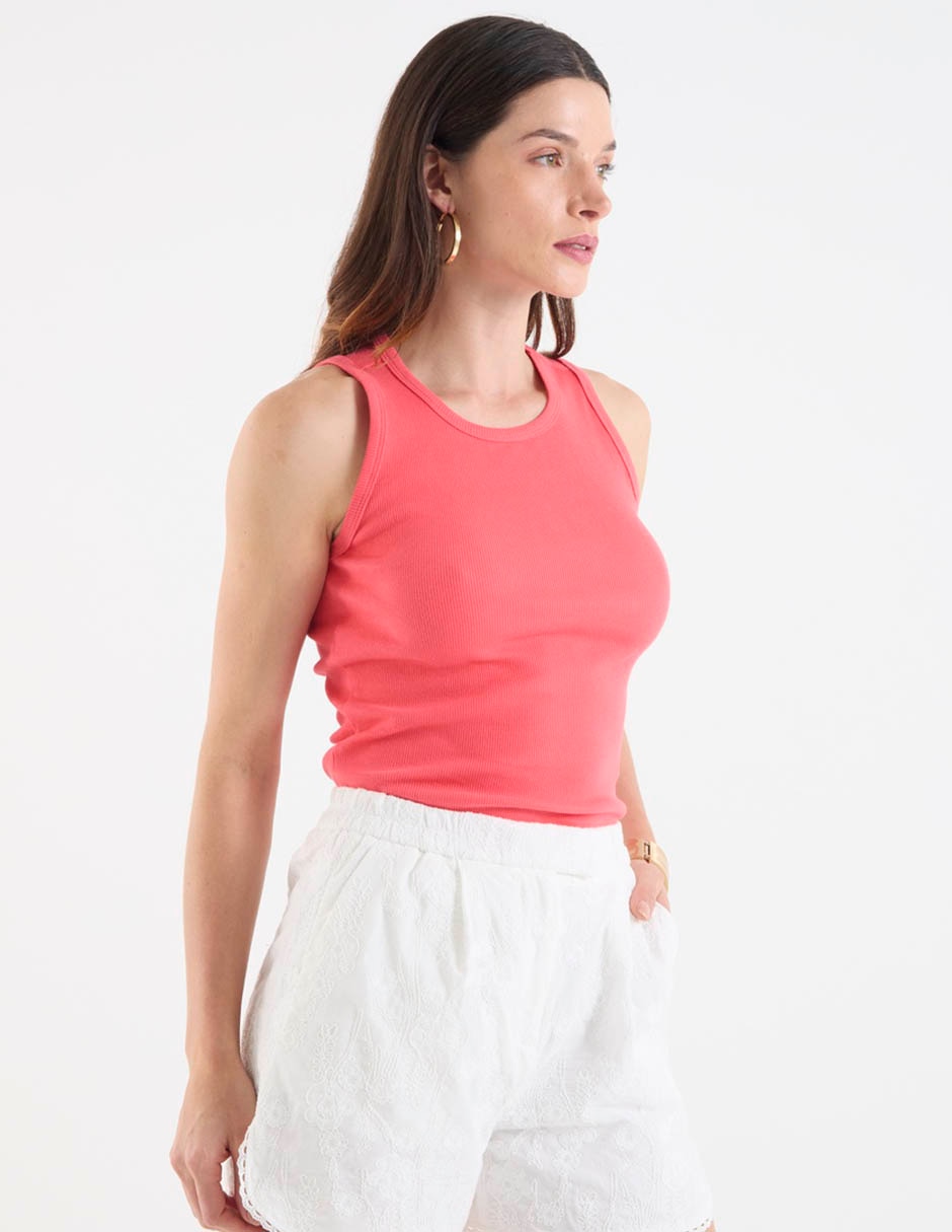 Top cuello redondo tirante ancho 6