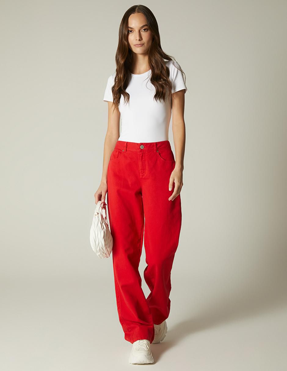Jeans straight track alert para mujer
