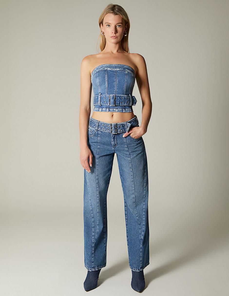 Jeans straight adana denim para mujer