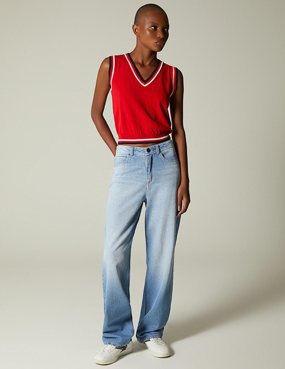 Jeans baggy olivo de verano para mujer 3