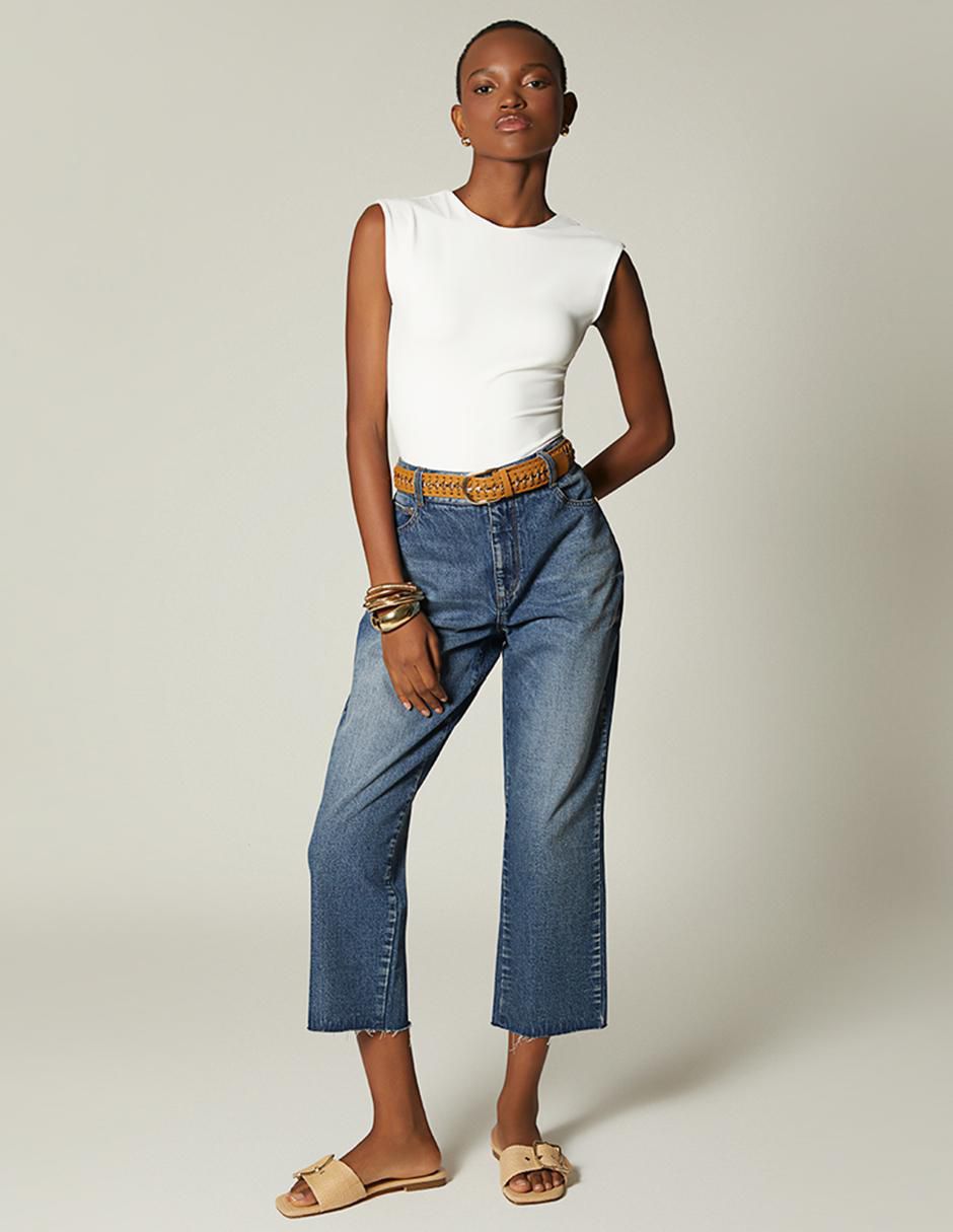 Jeans capri straight para mujer