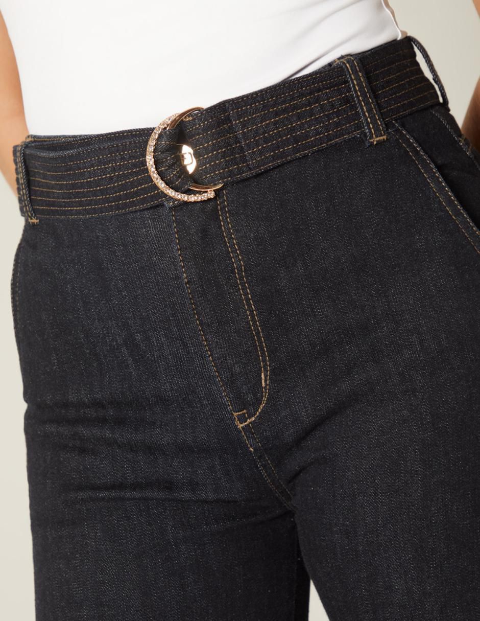 Jeans straight denim moon luxury para mujer 3