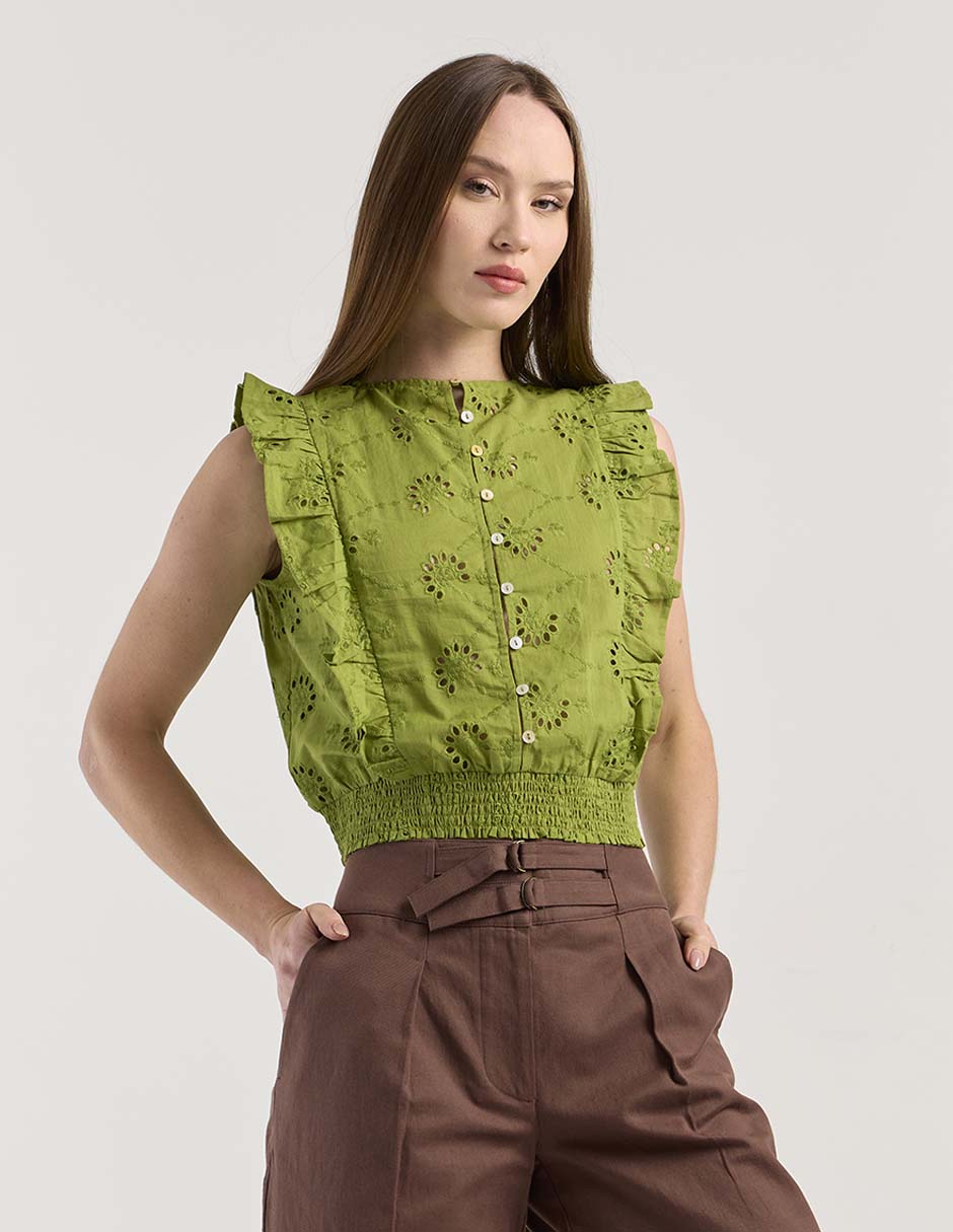 Blusa manga corta para mujer