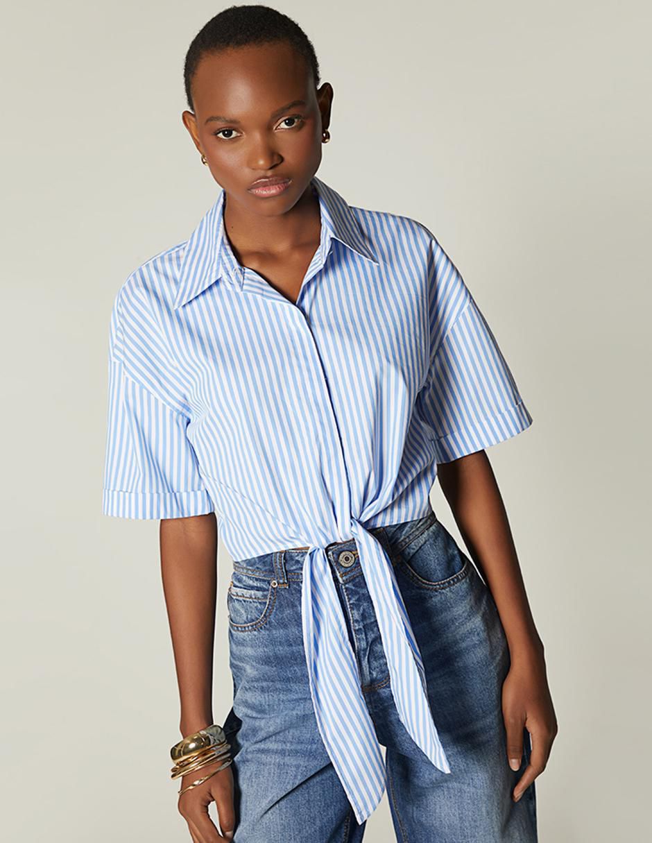 Top cuello camisero