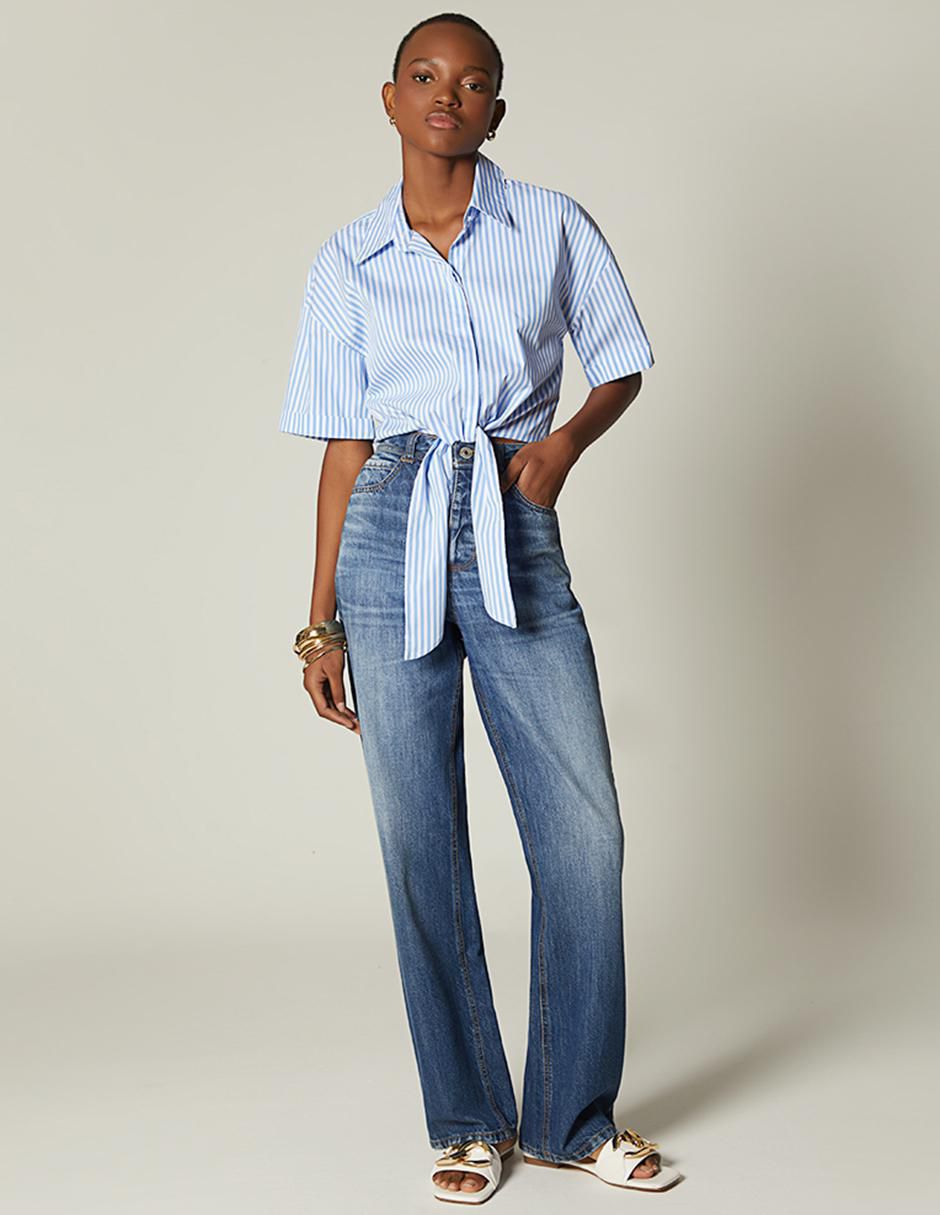 Top cuello camisero