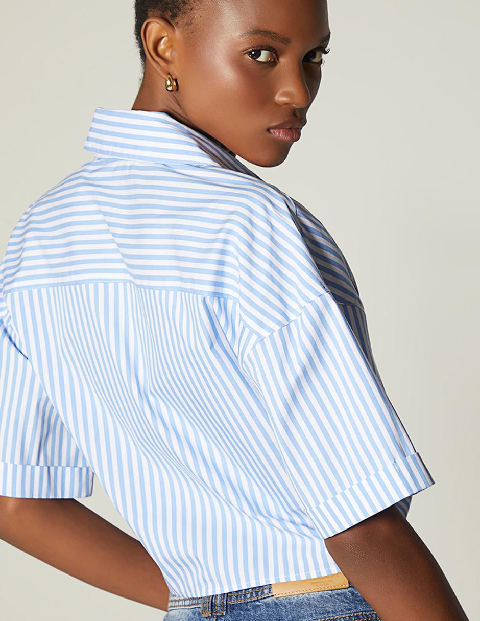 Top cuello camisero