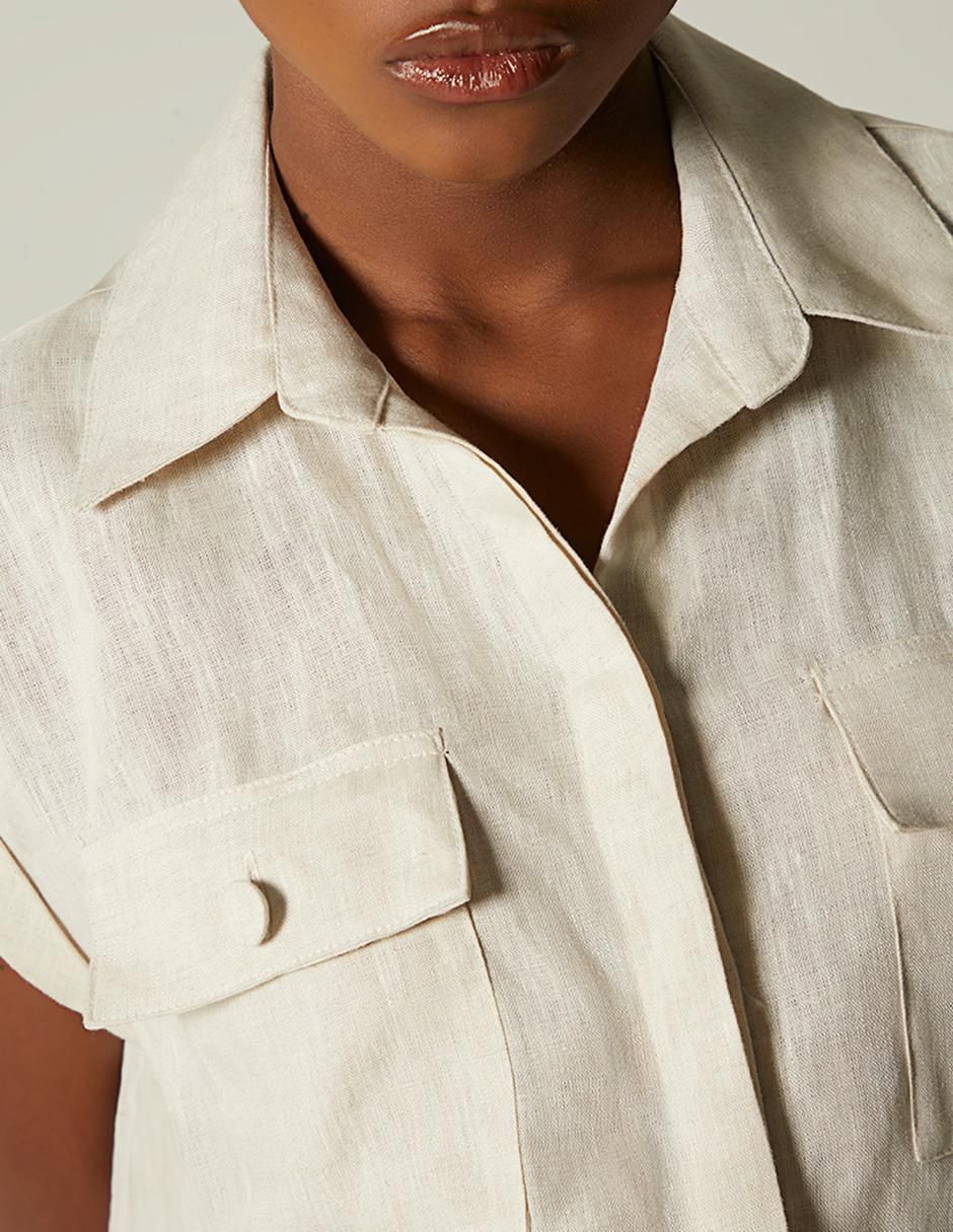 Top cuello camisero