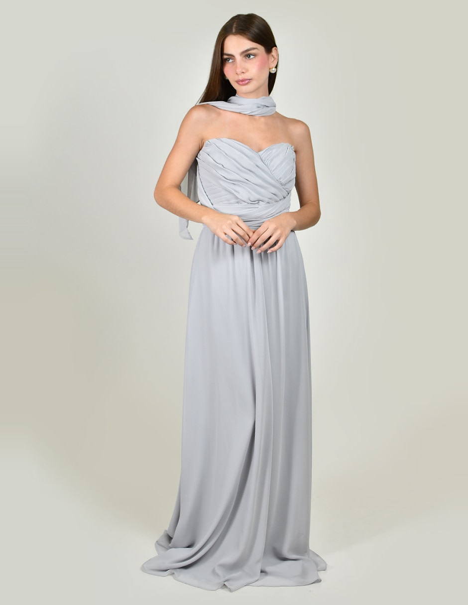 Vestido maxi de fiesta escote Corazón