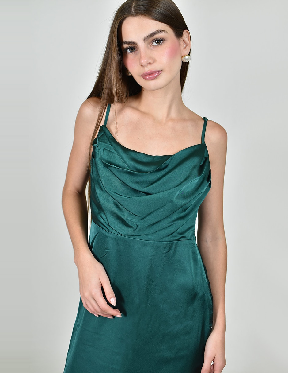 Vestido maxi de fiesta escote Cuadrado 4