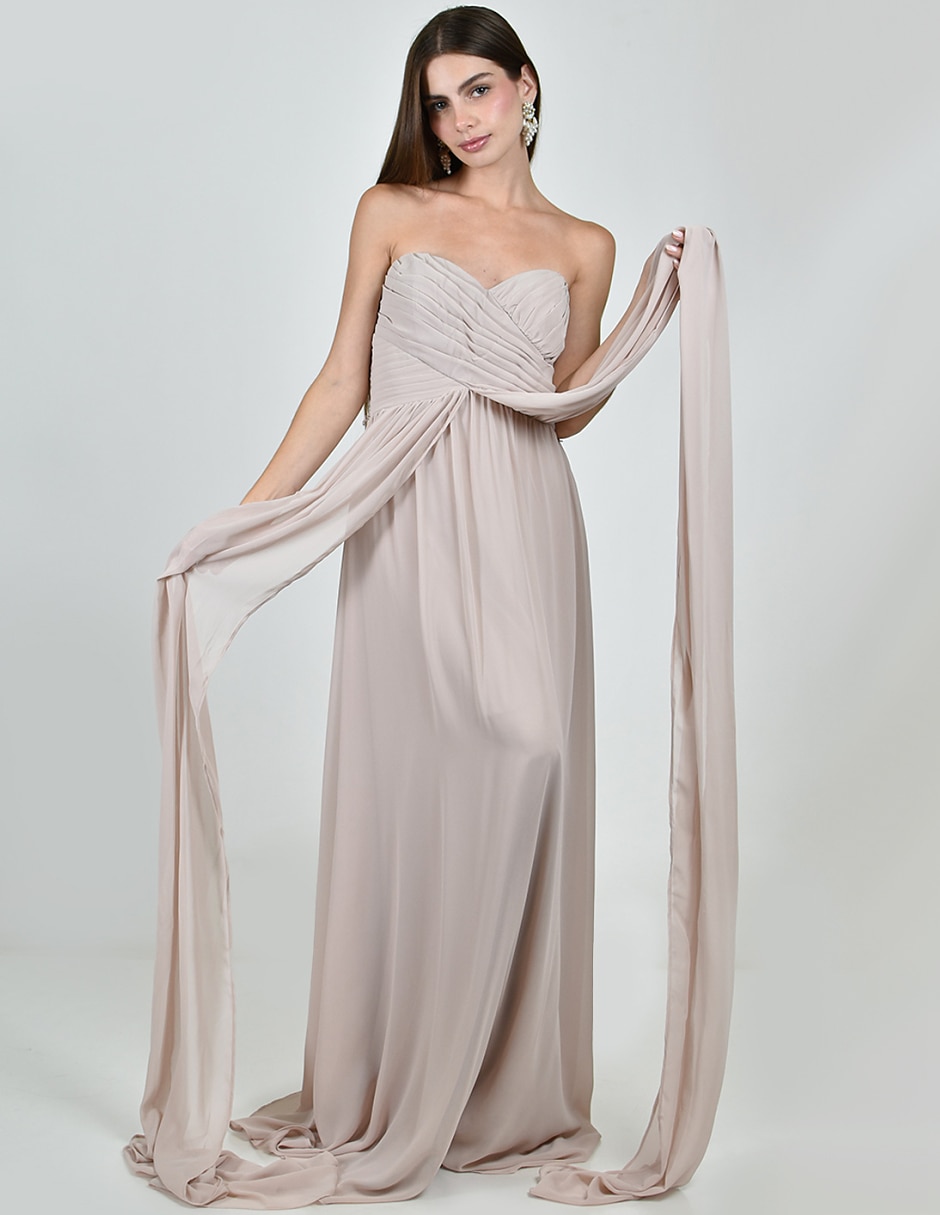 Vestido maxi de fiesta escote corazón Vestido maxi de fiesta escote corazón