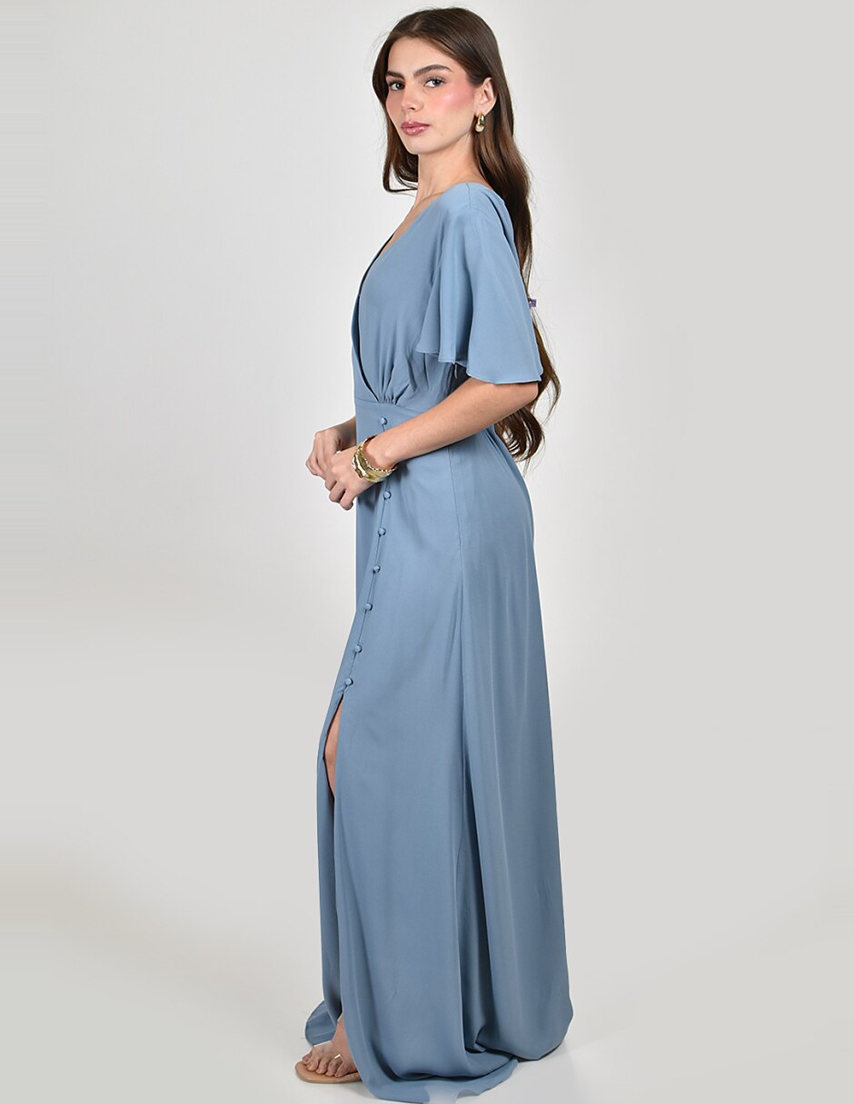 Vestido maxi de fiesta escote V 2