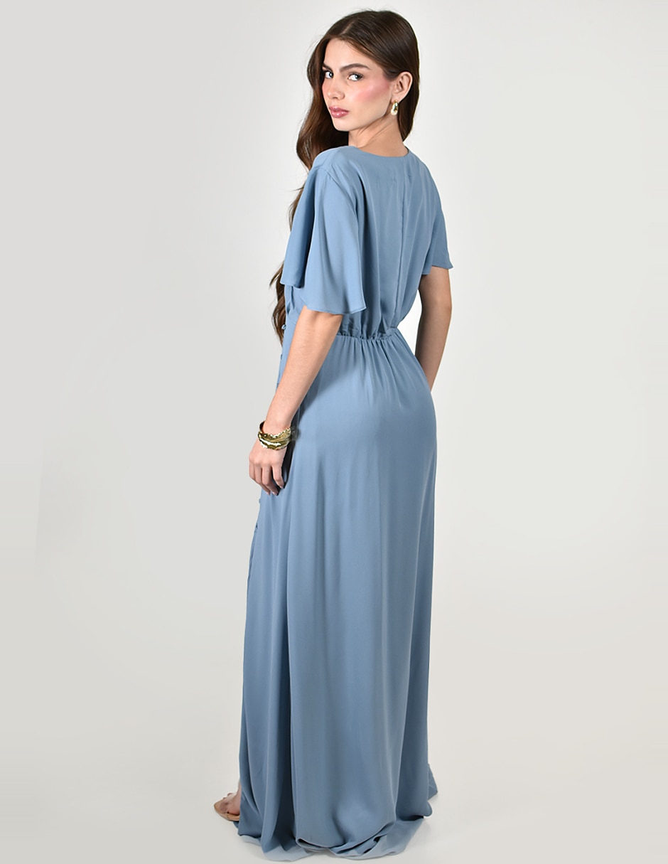 Vestido maxi de fiesta escote V 3