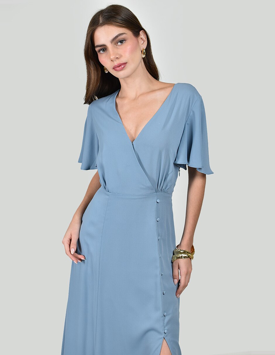 Vestido maxi de fiesta escote V 5