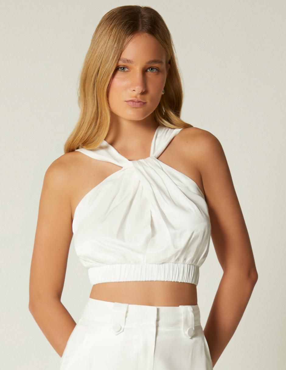 Top cuello halter tirante ancho Top cuello halter tirante ancho