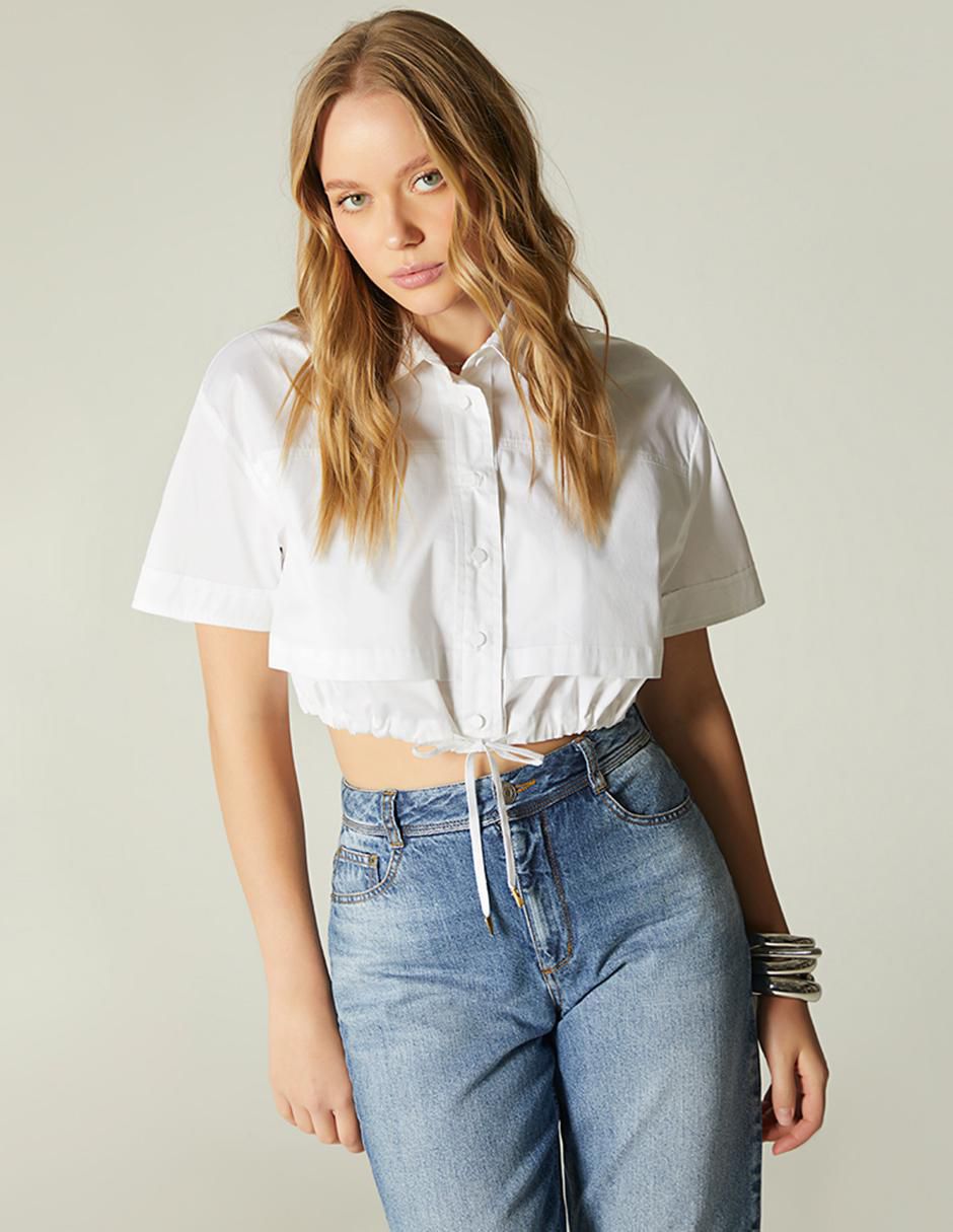 Top cuello camisero