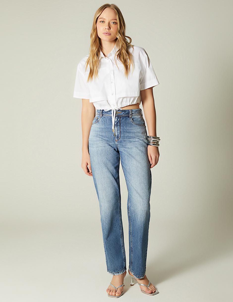 Top Studio F cuello camisero