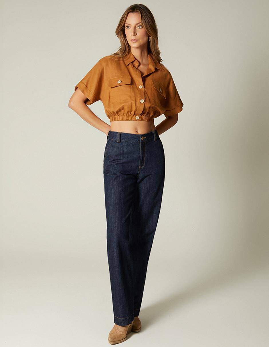 Top Studio F cuello camisero