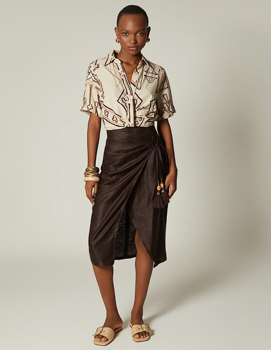 Top cuello camisero